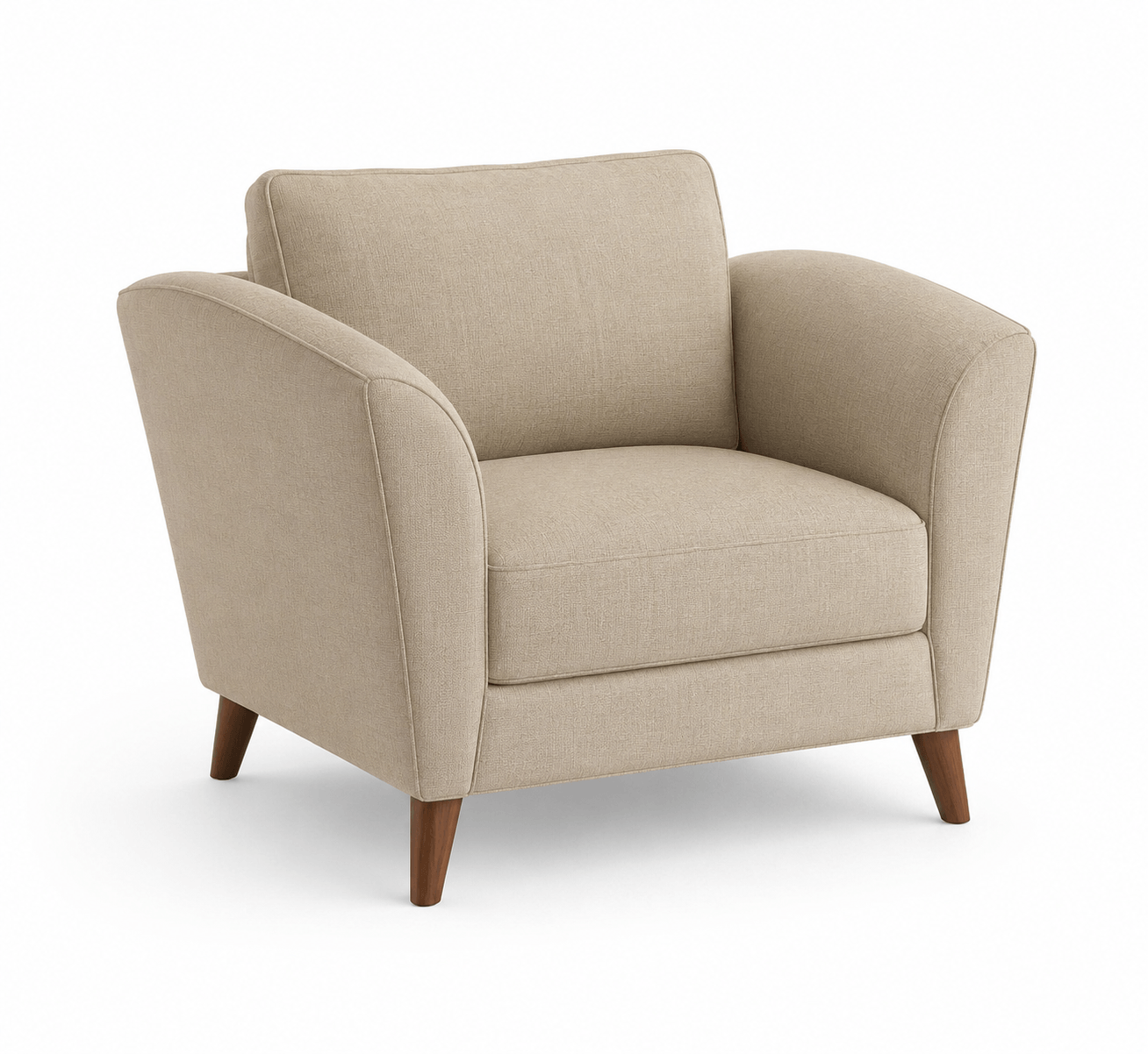 beige armchair with wooden legs 3d sketchup model preview