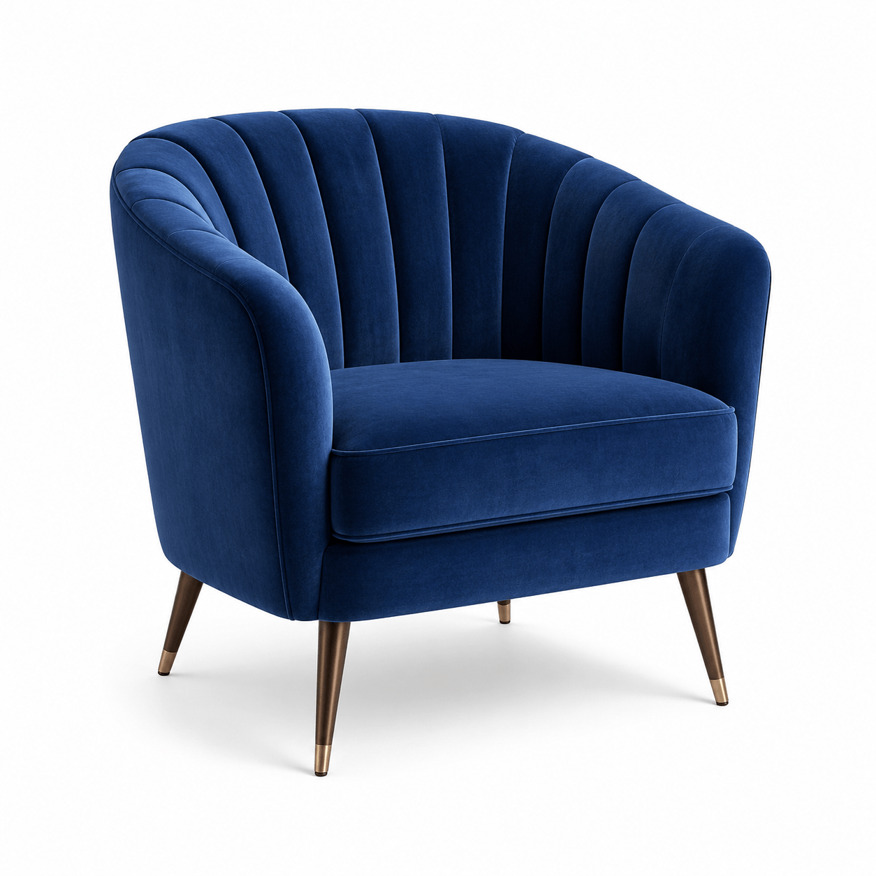blue ribbed velvet armchair 3d sketchup model preview