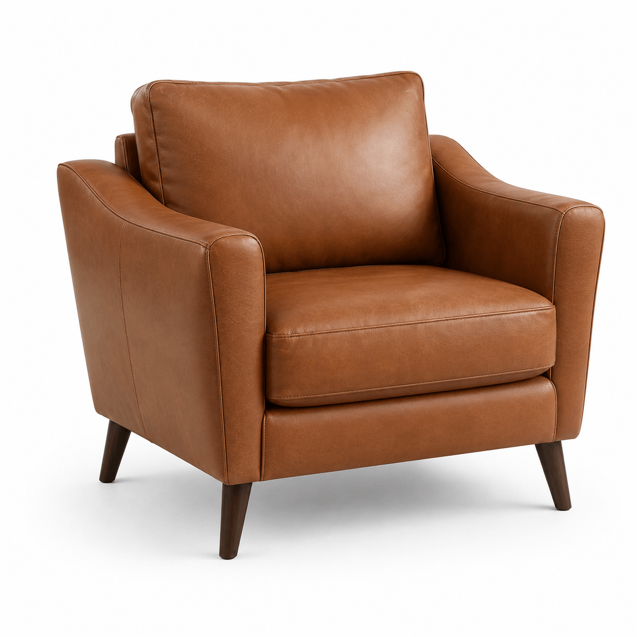 retro caramel leather armchair 3d sketchup model preview