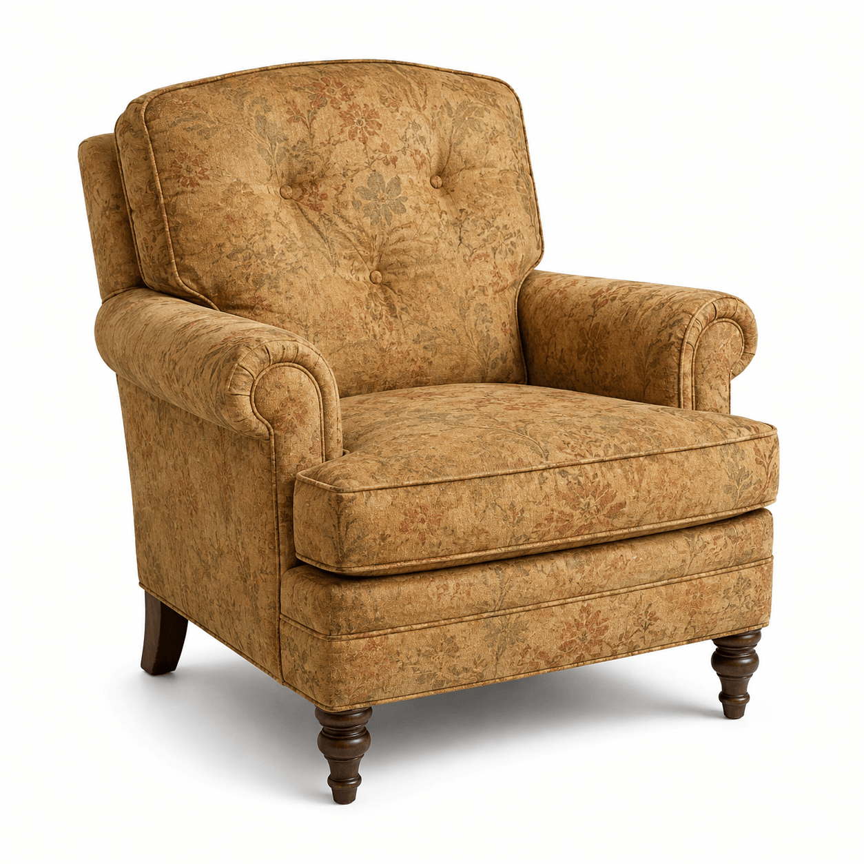 vintage floral armchair 3d sketchup model preview