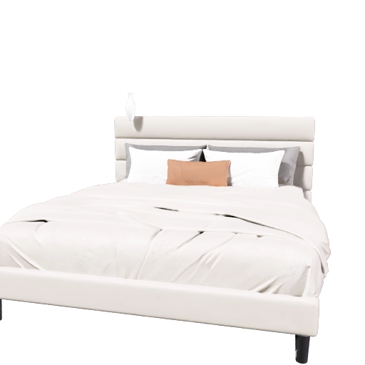 queen upholstered platform bed with velvet headboard 3d sketchup model preview