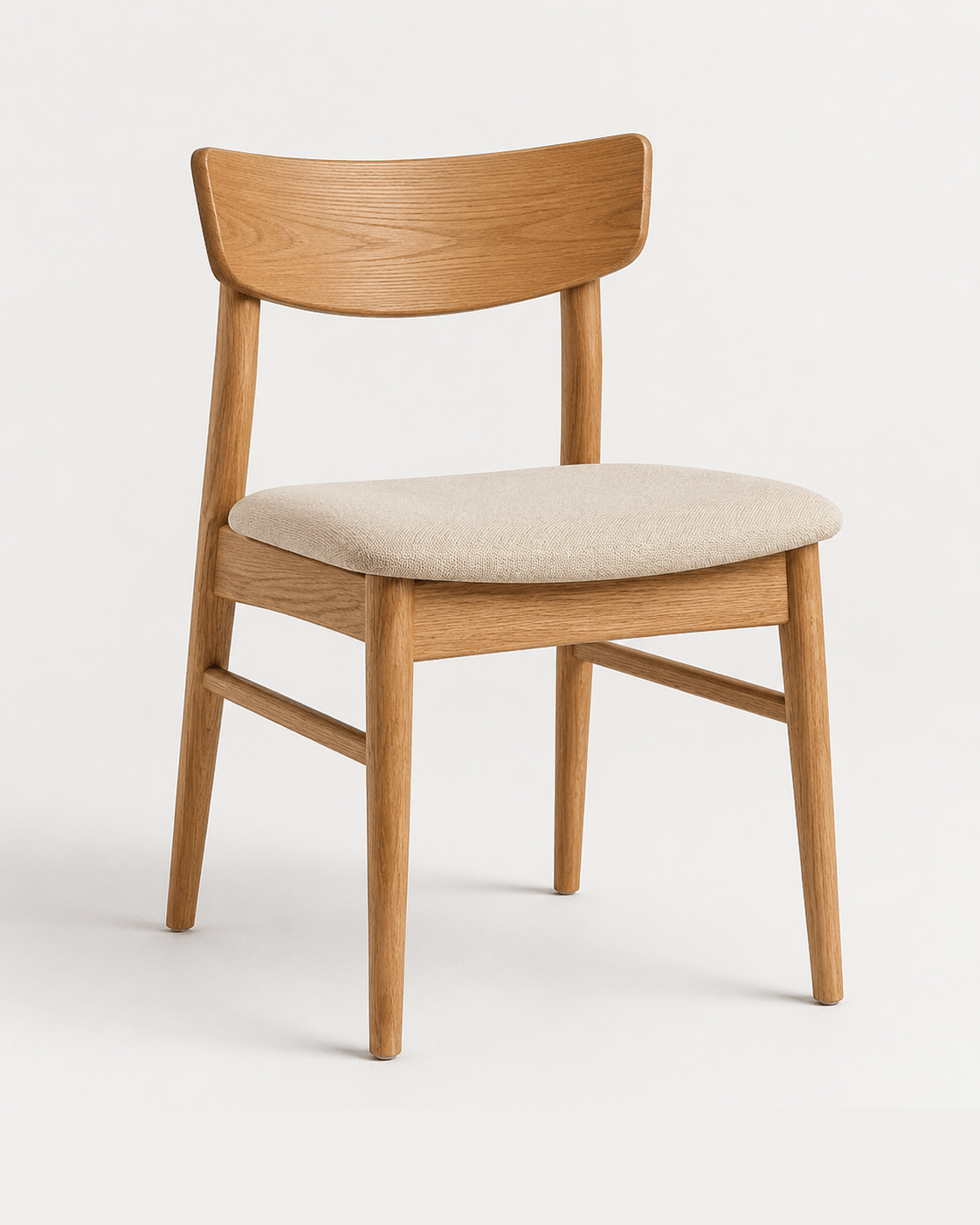 scandinavian oak chair with beige cushion 3d sketchup model preview