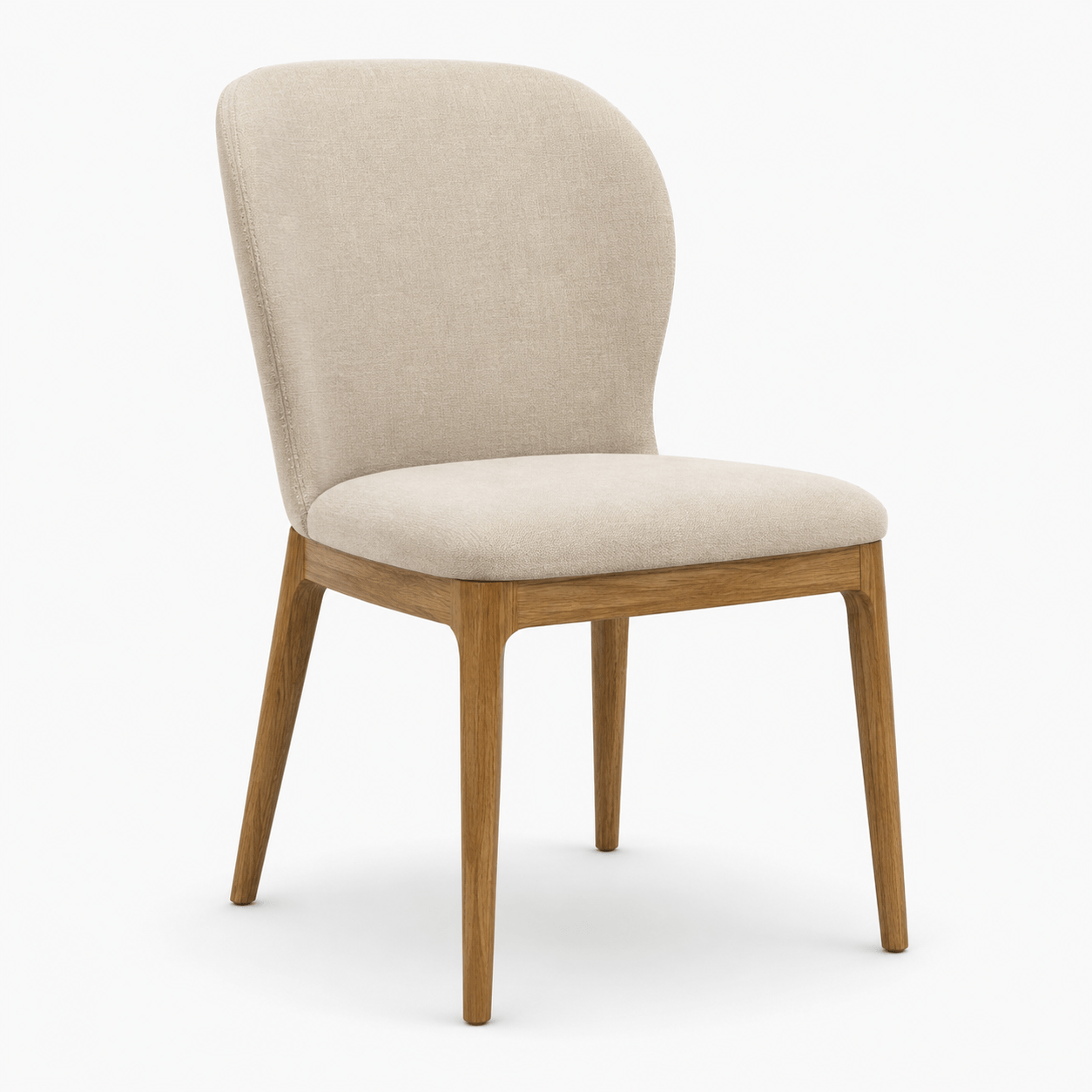 scandinavian wood and linen chair 3d sketchup model preview
