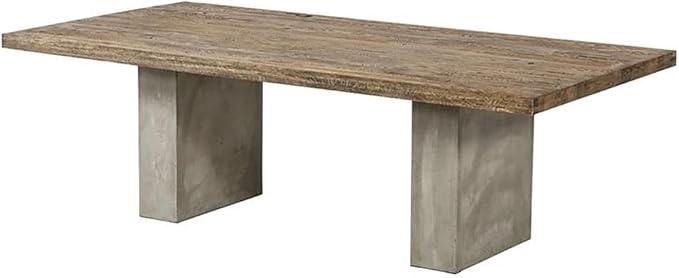 extra large rectangular oak and concrete dining table 3d sketchup model preview