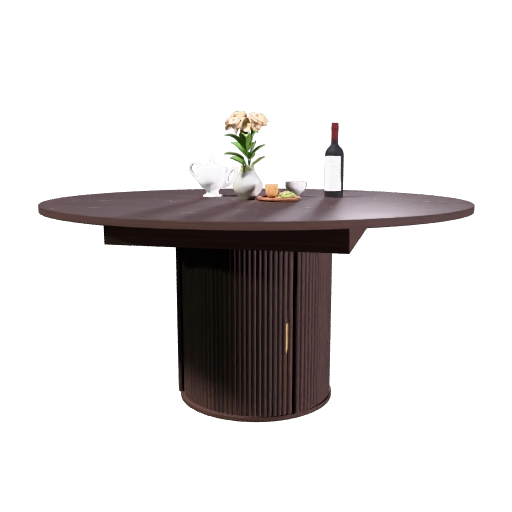 round to oval extendable dining table with storage 3d sketchup model preview