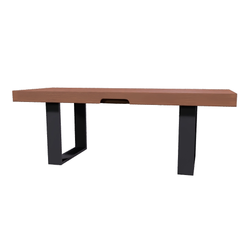 extendable rectangular dining table with u shaped base 3d sketchup model preview
