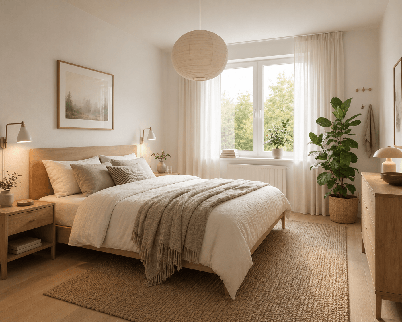 Scandinavian bedroom interior render style