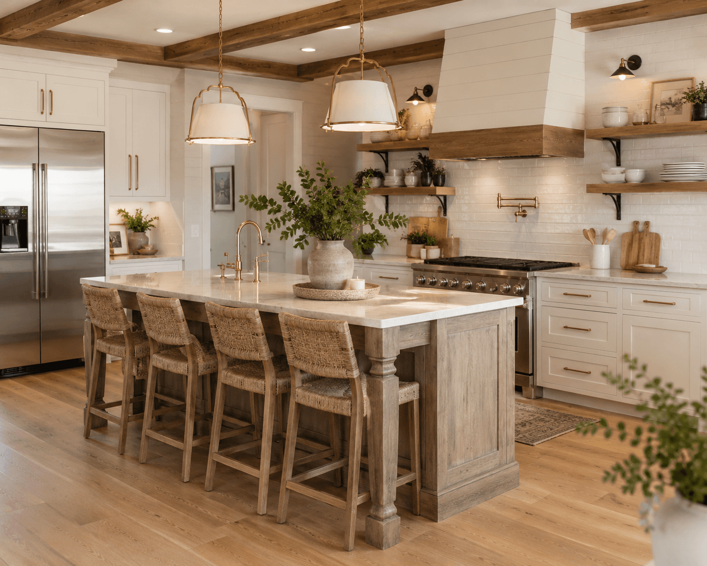 Farmhouse kitchen interior render style