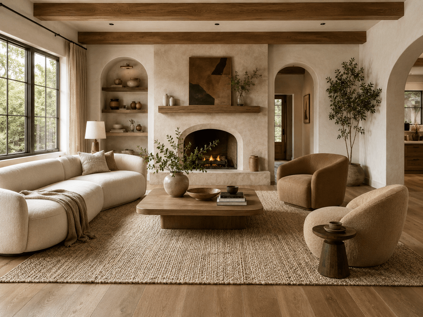 Modern living room interior render from a 3D floor plan