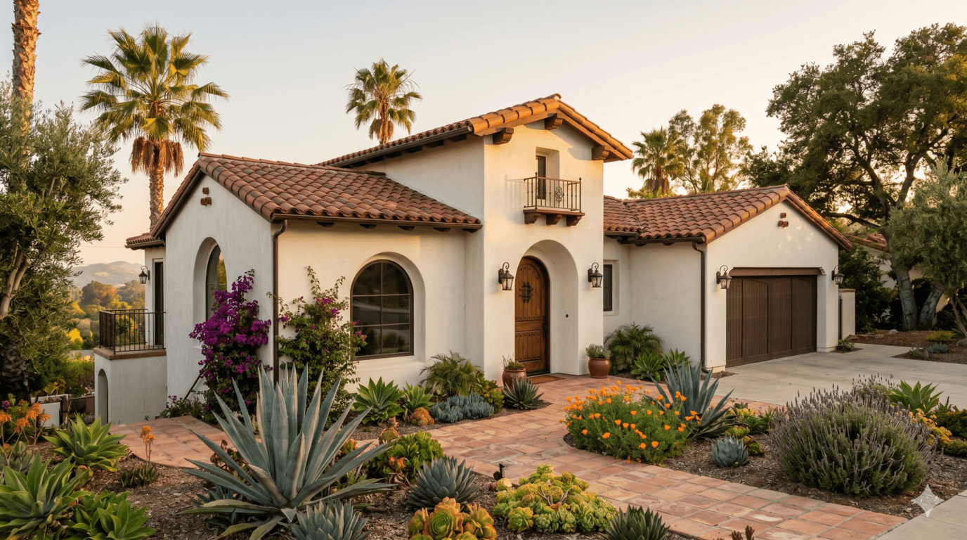 Spanish colonial revival exterior render style