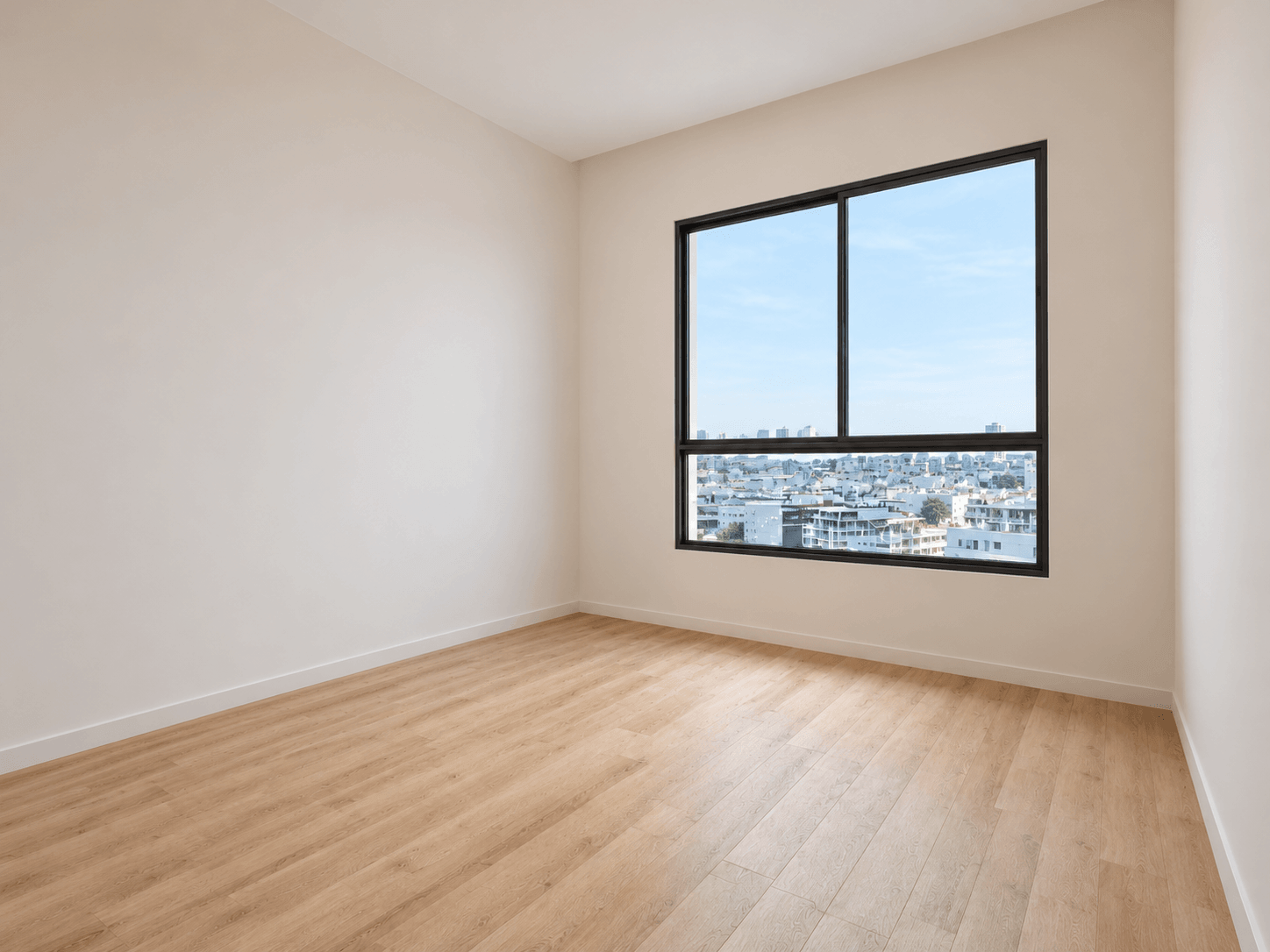 Original empty living room before virtual staging
